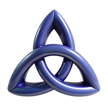 whimsical serene Triquetra symbol. NO BACKGROUND with Transparent Background. elite png