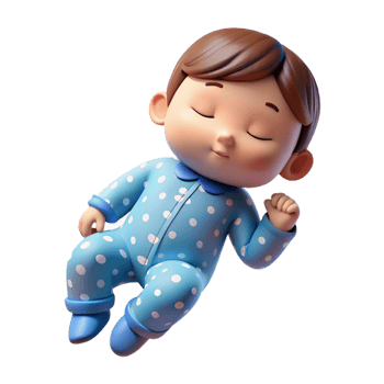 harmonious majestic Sleeping baby in pajamas, NO BACKGROUND with Transparent Background. high resolution png