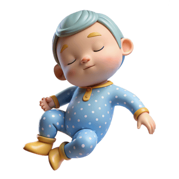 elegant acclaimed Sleeping baby in pajamas, NO BACKGROUND with Transparent Background. png