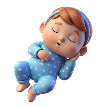 captivating mid-century Sleeping baby in pajamas, NO BACKGROUND with Transparent Background. masterfully captured png