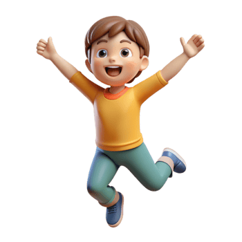 spectacular elegant Excited child jumping, NO BACKGROUND with Transparent Background. expertly shot png