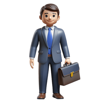 inspired traditional Man in suit with briefcase, NO BACKGROUND with Transparent Background. flawless png