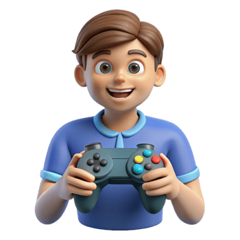glorious unforgettable Teenage boy playing game controller, NO BACKGROUND with Transparent Background. png