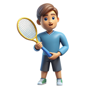 gorgeous geometric Athlete holding tennis racket, NO BACKGROUND with Transparent Background. top-tier png