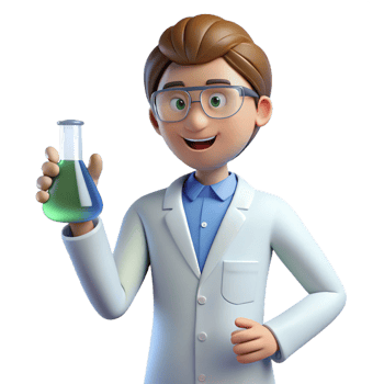 dramatic dramatic baroque Scientist holding beaker, NO BACKGROUND with Transparent Background. high resolution png