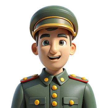 nostalgic beautiful Soldier in uniform, NO BACKGROUND with Transparent Background. artisan png