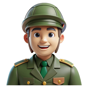 passionate beautiful Soldier in uniform, NO BACKGROUND with Transparent Background. perfect clarity png