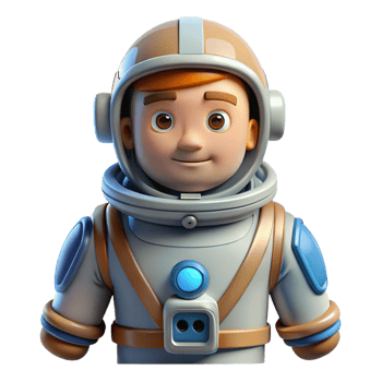 signature creative Astronaut in spacesuit, NO BACKGROUND with Transparent Background. handcrafted png