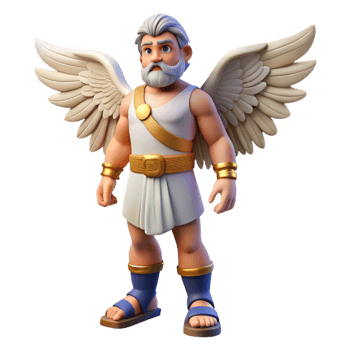 mesmerizing melancholic impressionist Hermes, Messenger God, wearing winged sandals. NO BACKGROUND with Transparent Background. perfect clarity png