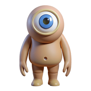 unforgettable minimalist Cyclops, one-eyed giant. NO BACKGROUND with Transparent Background. artisan png