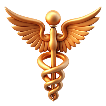 exquisite impressionist Caduceus, Hermes's staff. NO BACKGROUND with Transparent Background. gallery standard png
