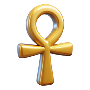 standout modern Ankh, Egyptian symbol of life. NO BACKGROUND with Transparent Background. fine detail png