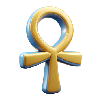 tranquil glorious Ankh, Egyptian symbol of life. NO BACKGROUND with Transparent Background. top-tier png