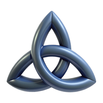 vibrant modern Triquetra, Celtic symbol. NO BACKGROUND with Transparent Background. fine detail png