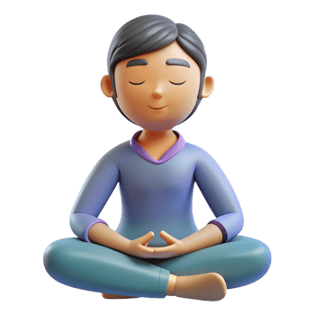 picturesque rustic Person, meditating, eyes closed, NO BACKGROUND with Transparent Background. precision png