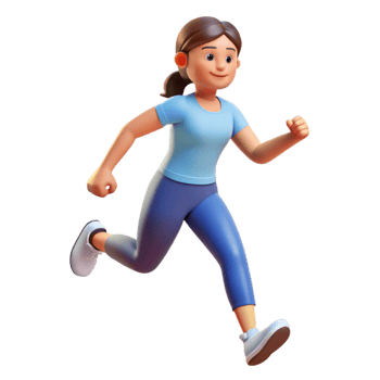 memorable futuristic Woman, running, NO BACKGROUND with Transparent Background. authentic png