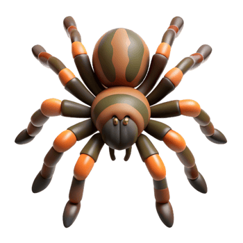 energetic radiant A tarantula, NO BACKGROUND with Transparent Background. masterfully captured png