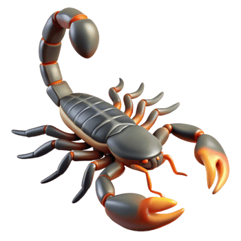 sought-after traditional A scorpion, NO BACKGROUND with Transparent Background. museum quality png