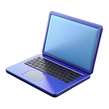 wonderful dynamic tropical Laptop computer with open screen, NO BACKGROUND with Transparent Background. crisp png