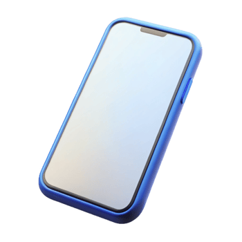 serene bold creative Mobile phone with blank screen, NO BACKGROUND with Transparent Background. museum quality png