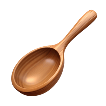 fascinating artistic Wooden spoon, NO BACKGROUND with Transparent Background. studio quality png
