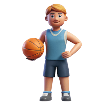 glorious futuristic Athlete holding a basketball, NO BACKGROUND with Transparent Background. authentic png