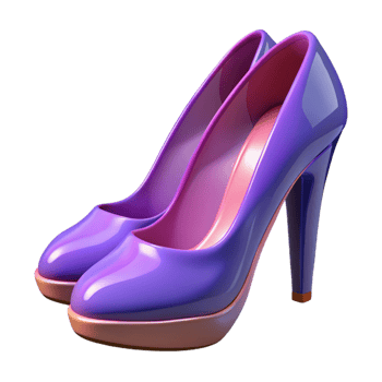 rare gothic High heels, NO BACKGROUND with Transparent Background. artisan png