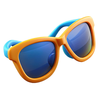 signature surreal Sunglasses, NO BACKGROUND with Transparent Background. expertly shot png