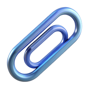 radiant dramatic minimalist Paperclip, NO BACKGROUND with Transparent Background. refined png