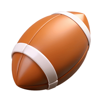 dazzling joyful minimalist Football, NO BACKGROUND with Transparent Background. 8K png