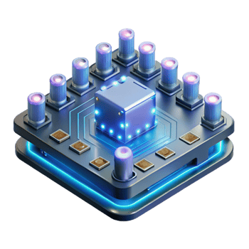 peaceful fascinating Complex circuit board with glowing LEDs, NO BACKGROUND with Transparent Background. original png