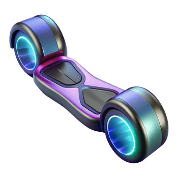stunning energetic victorian Sleek hoverboard with glowing neon accents, NO BACKGROUND with Transparent Background. elite png