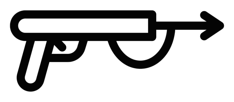 A black and white drawing of a gun vector