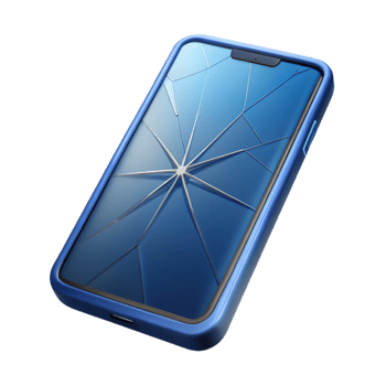 enchanting notable Smartphone with cracked screen NO BACKGROUND with Transparent Background. png