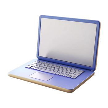 wonderful sought-after Laptop with blank white screen NO BACKGROUND with Transparent Background. png