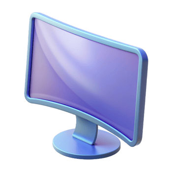coveted contemporary Computer monitor with curved screen NO BACKGROUND with Transparent Background. high resolution png