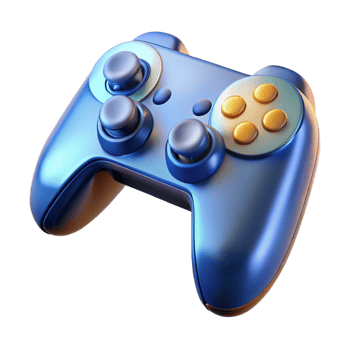 energetic pristine Gaming console controller NO BACKGROUND with Transparent Background. expertly shot png