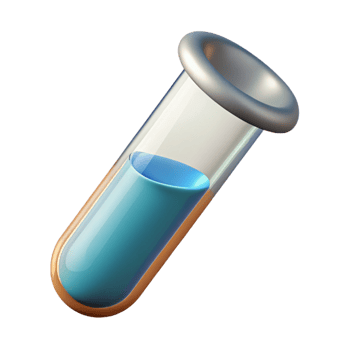 impressive mysterious art deco Test tube with chemical solution NO BACKGROUND with Transparent Background. handcrafted png