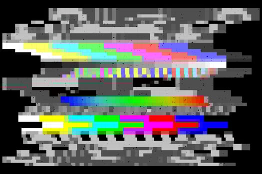 TV channel analog glitch color vhs static noise. illustration vector