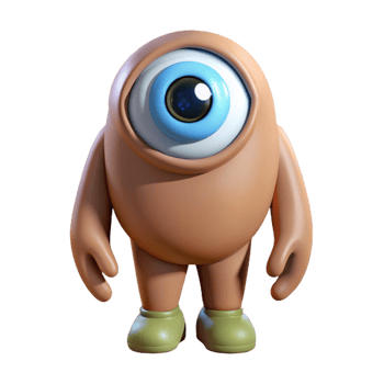 wonderful dramatic industrial Cyclops, one-eyed giant, NO BACKGROUND with Transparent Background. impeccable png