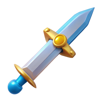splendid minimalist Excalibur, King Arthur's sword, NO BACKGROUND with Transparent Background. original png