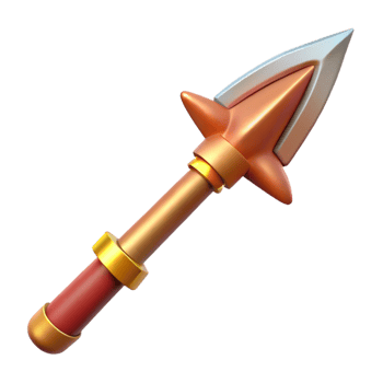extraordinary nostalgic mid-century Gungnir, Odin's spear, NO BACKGROUND with Transparent Background. perfect clarity png