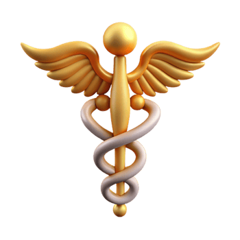 harmonious dazzling Caduceus, Hermes' staff, NO BACKGROUND with Transparent Background. professional png