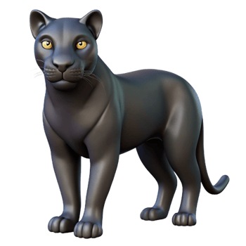 serene unparalleled Black panther NO BACKGROUND with Transparent Background. png