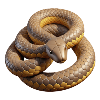 striking exemplary Rattlesnake coiled NO BACKGROUND with Transparent Background. png