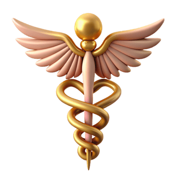 radiant rare Caduceus, Hermes' staff, medical symbol, NO BACKGROUND with Transparent Background. png