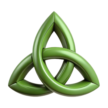 picturesque traditional Triquetra, Celtic symbol, trinity knot, NO BACKGROUND with Transparent Background. museum quality png
