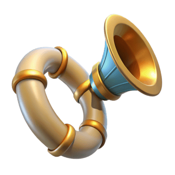 remarkable traditional Gjallarhorn, Heimdall's horn, Norse mythology, NO BACKGROUND with Transparent Background. original png