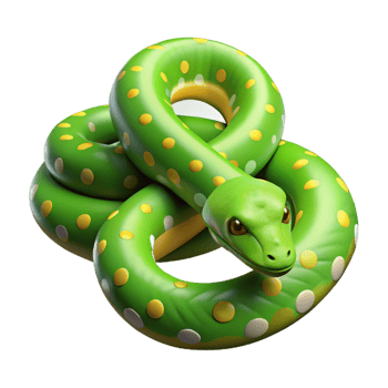 stunning rustic A slithering green tree python. NO BACKGROUND with Transparent Background. top-tier png