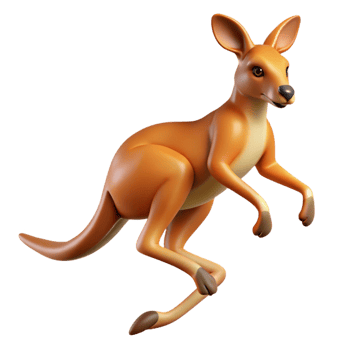 enchanting impressionist A leaping kangaroo. NO BACKGROUND with Transparent Background. luxury png